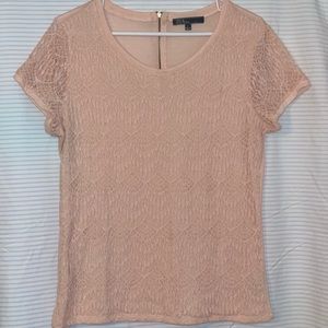 Large Light Pink lace/crochet top